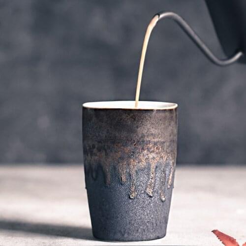 Jingdezhen Handmade Ceramic Kiln Change Water Cup Creative Pottery Retro Office Teacup Japanese Couple Coffee Mug Drinkware