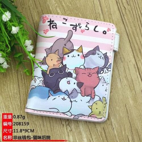 Anime Neko Atsume Card Holder Purse New Sale Colorful Short Coin Purse for Boys Girls Gift