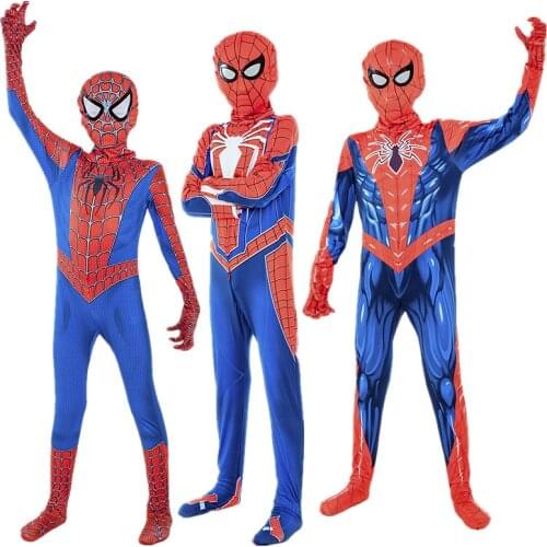 4-12Y Kids Spiderman/Venom/Deadpool/Black Panther Cosplay Costume Boy Girl Halloween/Carnival Avengers Party Jumpsuit