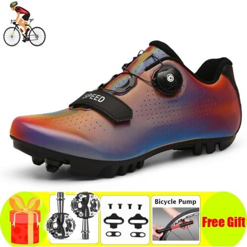 Lightweight Cycling Shoes Men Outdoor MTB Sneakers Self-Locking Bicycle Mountain Bike Breathable Riding Sports SPD Cleat Racing