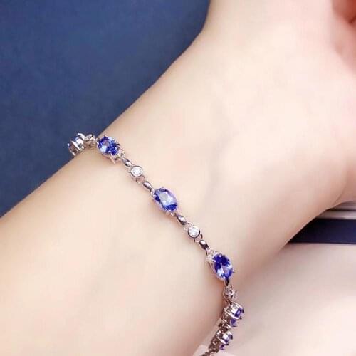 The Best Wedding Gift Tanzanite bangle Free shipping Natural real TanzaniteBracelet For men or women 925 sterling silver bangle