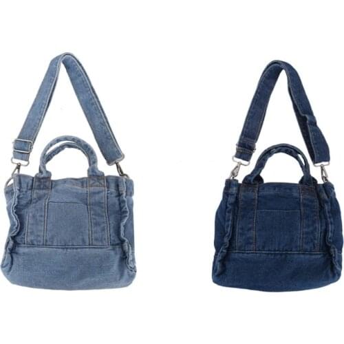 Multifunction Jeans Bags Women Denim Crossbody Bags with Pouch Tote Bag Casual Style Lightweight Classic Convenient