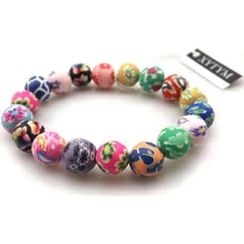 Fashion 10mm Polymer Clay Bracelets Free Shipping Wholesale 20pcs Bohemian Style Bracelets