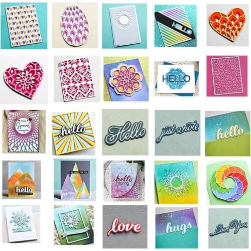 New 3 Layered Backgrounds Flowers Sets Metal Cutting Dies For DIY Scrapbooking Craft Die Cut Card Making Embossing Stencil