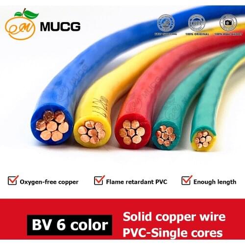 Solid Copper wire Electric Cable red Black 1 2 4 6 8 awg Power Electrical Wires PVC cables 1awg 2awg 4awg 6awg 8awg Single core