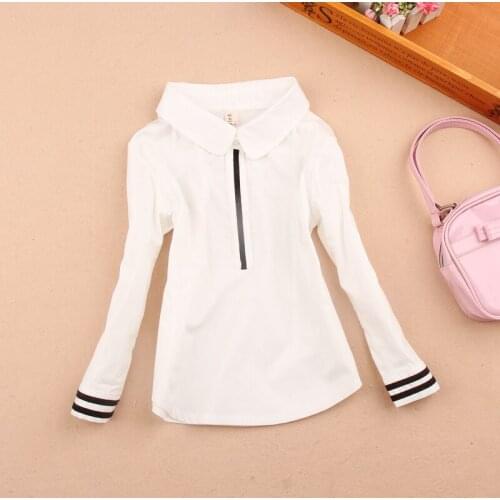2019 Autumn shirts for girls blouse children clothing white cotton child shirt school girl blouse kids girls clothes blusas1-16Y