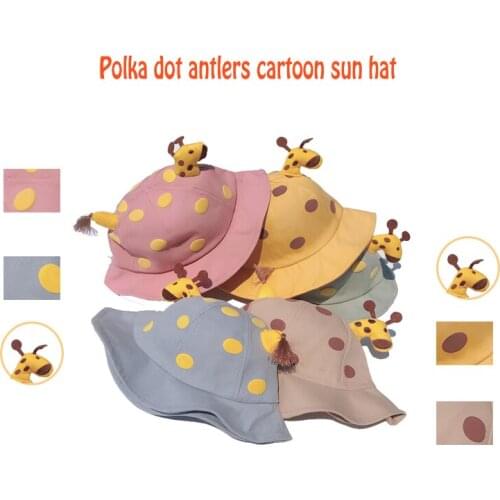 Childrens Bucket Hats Cartoon giraffe Sun Hat Girls Boys Outdoor Beach Hat Camping Fishing Cap Spring Autumn Casual Panama Cap