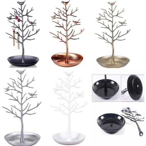 Multi Colors Bird Tree Earrings Ring Jewelry Stand Etagere Showcase Jewelry Watch Display Organizer Holder Show Rack Packaging