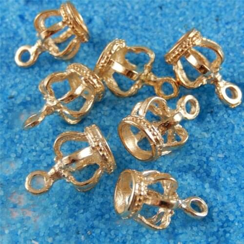 20PCS Gold Alloy Hollow Stereo 3D Crown Pendant Charms Jewelry Necklace Key Chain Accessory 14*9*9MM 39239
