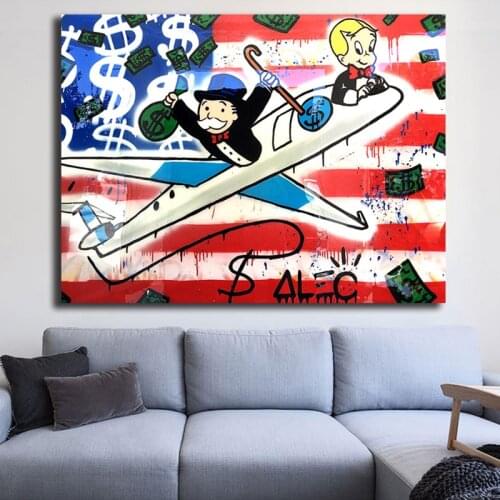 Aircraft Poster Republic Alec Monopolyingly Paintings on Canvas Modern Art Decorative Wall Pictures Home Decoration