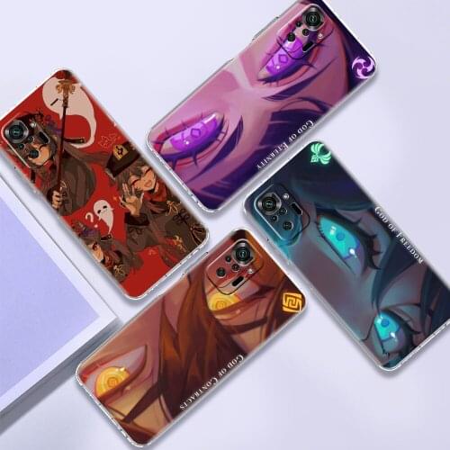 Transparent Case for Xiaomi Redmi Note 9S 9 8 Pro 10S 10 Clear Ultrathin Soft Smartphone Cover Genshin Impact God of Contracts