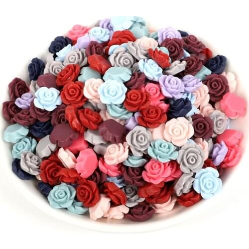 50Pcs 12mm Mixed Resin Flower Flatback Embellishments Cabochon Planar Resin Decoration Scrapbooking Diy Craft Supplies Accessory