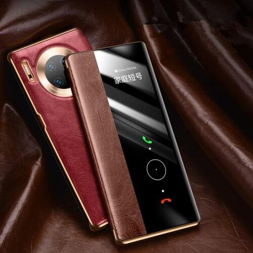 Luxury Huawei Mate 30 Pro View Window Case Intelligent Sleep Cover For Huawei Mate30 Pro Leather Flip Case Slide To Answer Cover