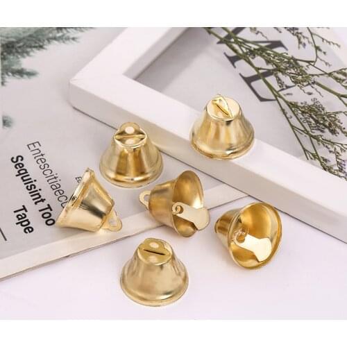 20pcs 2cm Christmas Bells DIY Crafts Hanging Pendant Wedding Party Decoration Horn Bells Xmas Tree Ornament New Year 2022