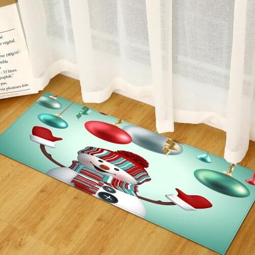 Merry Christmas Kitchen Mat Entrance Doormats 2022 New Year Home Decor Carpet Anti-Slip Bathroom Area Rugs Customized Xmas Gift