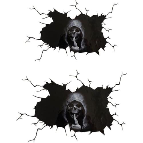3d Horror Car Decal Ghost Skull Self-adhesive Sticker Vinyl Haunted House Halloween Window Sticker For Car Accessorie Party Prop