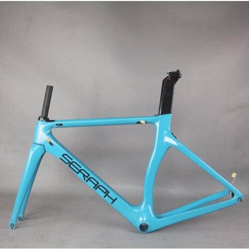 Seraph paint new Aero design all black color carbon road bike frame carbon fibre racing bicycle frame700c accept painting