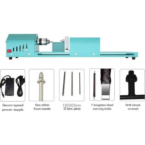 Wood Working Turning Lathe Multifunction Infinitely Variable Speed Cutting Grinding Drilling Tools Small Size Home Household