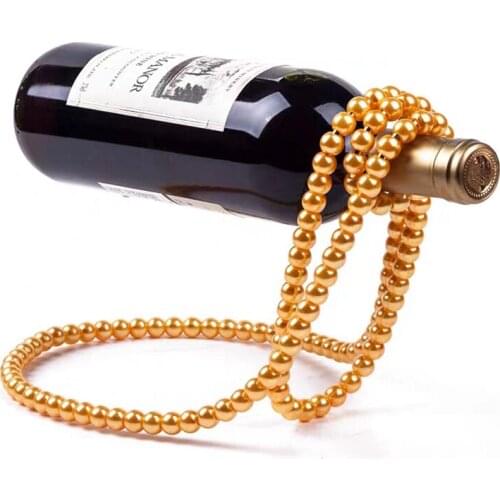 Creative golden pearl necklace, personalized wine rack, suspended red wine rack, small ornaments, fashionable home decoration wi