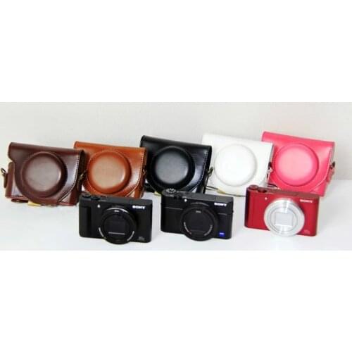 High Quality 5 Colors Photo Bag PU Leather Camera Bag Case For Sony HX90 WX500 Digital Camera Shoulder Bags Backpack Cases
