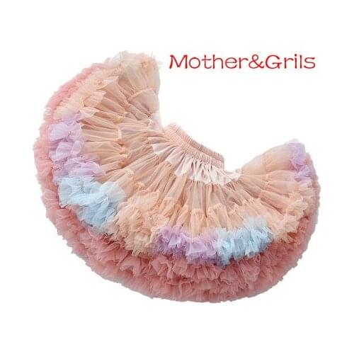Girls and Mothers Colorful Tutu Skirt Pettiskirt Fluffy Children Skirts For Party Dance Princess Girl Tulle clothes