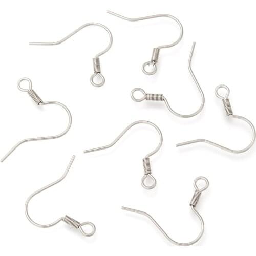 About 1000pcs 316 Surgical Stainless Steel Earring Hooks Clasps for DIY Earring Findings Jewelry Making Supplies Earwire 18x18mm