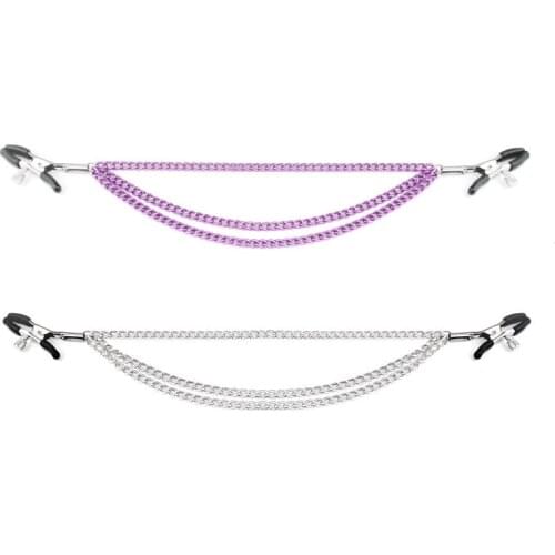 2020 Chain Nipple Clamps Clip Clit Pincher Nipple Clip On Sex Bondage Boob Clitoris Clamp Clips Adult Toys For Woman