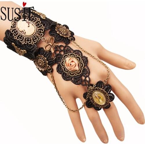 LOVE SUSIE Vintage Bracelets For Women Hands Accessories Lace Chain Luxury Female Party Jewelry