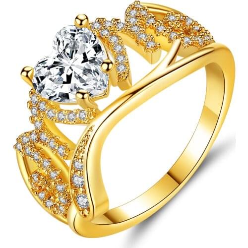 Ladies Engagement Ring Charm Mom Ring Zircon Metal Ring Colorful Decoration Set Party Wedding Married Ladies Jewelry Gifts