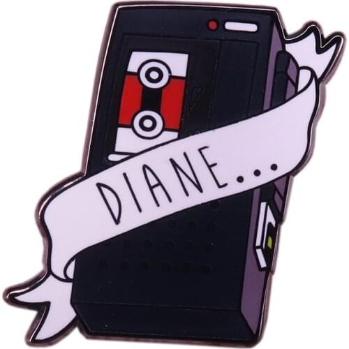 Twin peaks Diane pin tape recorder badge Dale Cooper brooch movie fans gift creative art accessories