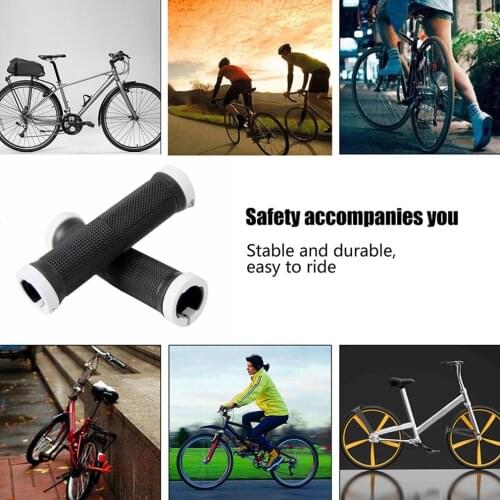 1 Pair Mountain Road Cycling Bike Bicycle MTB Handlebar Cover Grips Bilateral Soft Rubber Anti-slip Handle Grip Lock Bar End