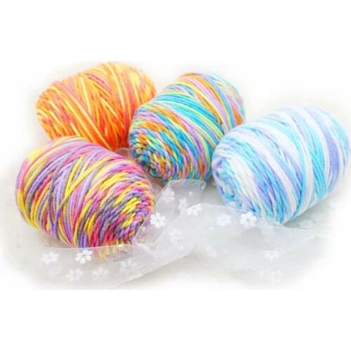1 Strands Of Rainbow Plush Mink Cashmere Yarn Fine Quality Hand-Knitting Thread For Woman Cardigan Scarf Suitable пряжа