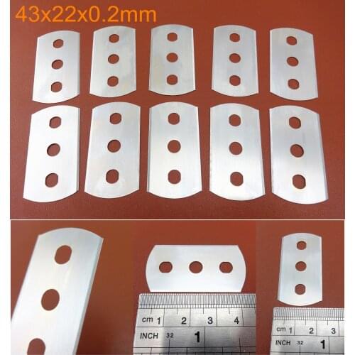 10pcs 43x22x0.2mm Leather Craft Cutter Knife Short Three Hole Spare Replace Blade Tool - Stamping Punch Chisel Edger Creaser Awl