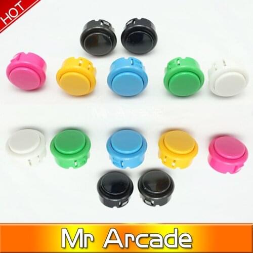 2pcs Good Quality Amusement Cabinet Games Machines Accessory 24mm Arcade Push Buttons Round Push Button/arcade with switch