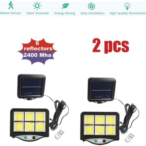2pcs seperable 120LED Solar Powered Wall Light Outdoor Waterproof PIR Motion Sensor solar lamps Park Courtyard Fence Street Gard