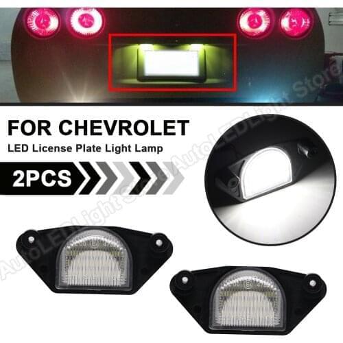 2X LED Number License Plate Light Lamp For Chevy Corvette C4 C5 C6 Impala Monte Carlo Lumina SSR S10 Beretta C1500/C2500/C3500
