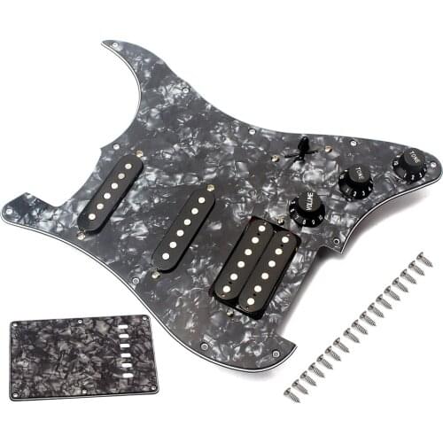 SSH 3 Ply Prewired Guitar Pickguard Set with Single Coil and Humbucker Pickups