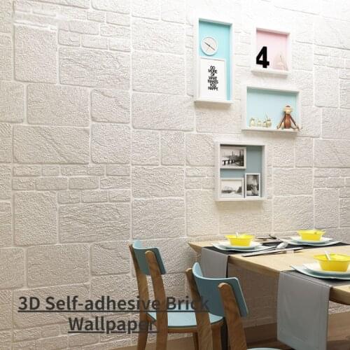3D Stereo Self-Adhesive Brick Wallpaper 3D Wall Sticker Anti-Collision Childrens Room Wall Stickers Bedroom Home Decoration