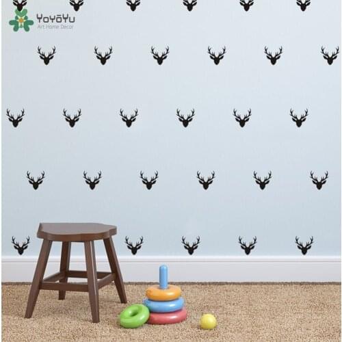 40 colors Deer Heads Set Wall Decal Vinyl Sticker Art Home Decor Kids Room Mural 42 pcs Set Wall paper S-13