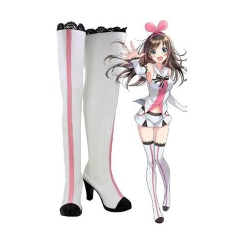 Anime A.I.Channel Kizuna AI Cosplay Boots Shoes for Women High Heel Shoes Costume Customized Accessories Halloween Party Shoes