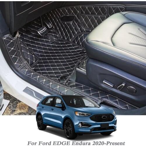 Car Styling PU Leather Floor Mat For Ford Edge Endura 2020-Present Auto Foot Pad Carpet Warterproof Cover Internal Accessories