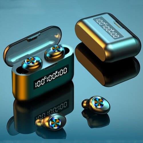 Bluetooth-compatible Earbuds Wireless Earphone V5.1 2200Mah Power Bank LED Charging Box 9D Stereo Headphone For iphone xiaomi