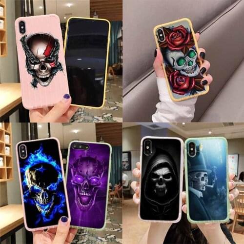 Grim Reaper Skull Skeleton Trolley Suitcase Texture Phone Case For IPhone 11 Pro Max X XS MAX 8 7 6S Plus