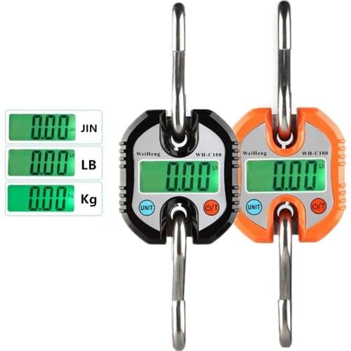 Digital Crane Scale 150kg 200g 300kg 500kg Heavy Duty Stainless Steel Hook Scale Hanging LCD Loop Electronic Weight Balance