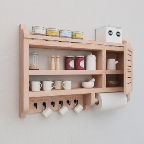 Gudy Wood Wooden Kitchen Rack Terek Spice Rack
