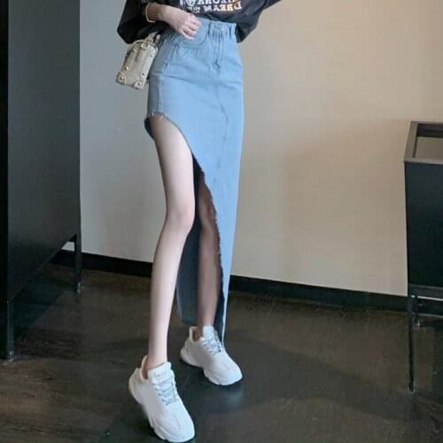 Cheap wholesale 2021 spring summer autumn new fashion casual sexy women Skirt woman female OL long skirts denim skirt Fy4072
