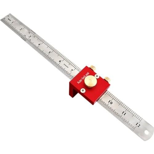 H7JB 30 Cm /12In Woodworking Positioning Ruler Gear Block Woodworking Marking Locator Straightedge Marking Ruler