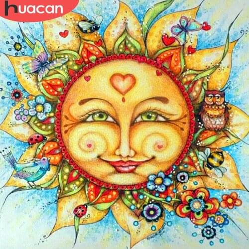 HUACAN 5d Diamond Painting Full Square/Round Sun Cartoon Diamond Embroidery Sale Pictures With Rhinestones Hobby And Handicraft