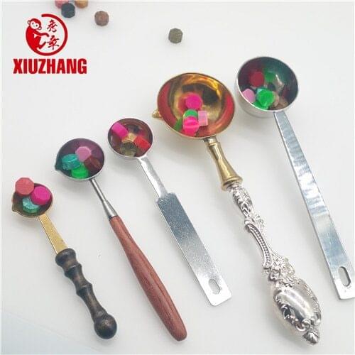 High quality Stainless Steel Spoon Wax Seal Spoon For Melt Wax Melted Dissolve Wax Spoon DIY Craft Anti Hot Wax Seal Stamp Spoo
