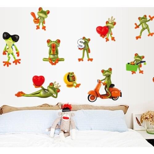 Frogs Wall Sticker Animal Home Decor Vinyl Wall Decal Home Decor Kids Room House Bedroom Living Room Car Sticker Art Mura